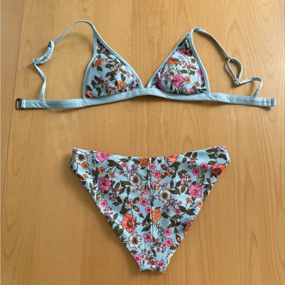 Maaji | reversible triangle bikini | pink & blue | small